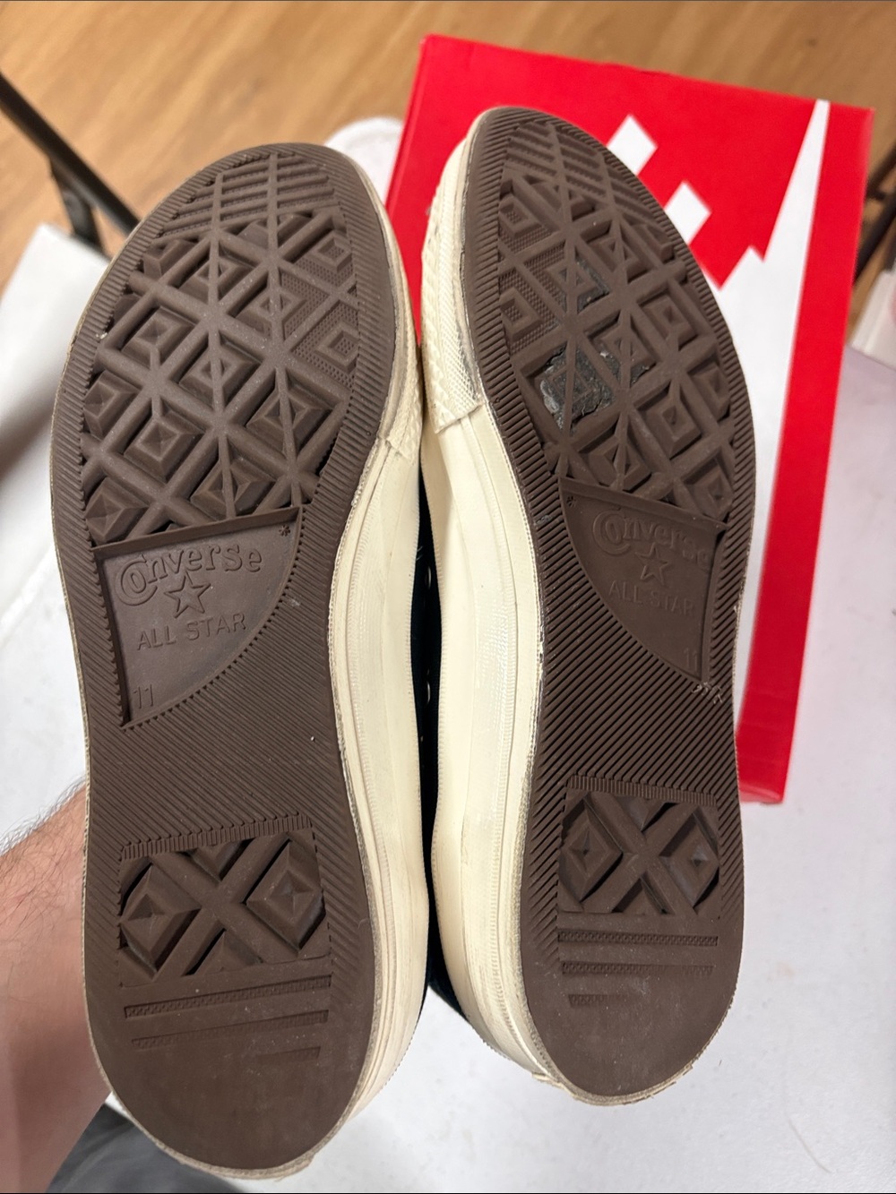 Converse Red and Cream High-Top Sneaker with Heart Logo - Picture 6 of 7